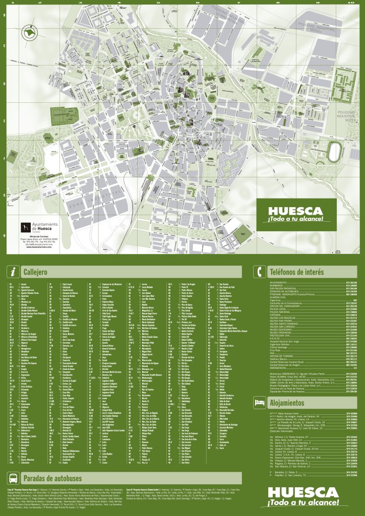 Mapa de la ciudad de Huesca.