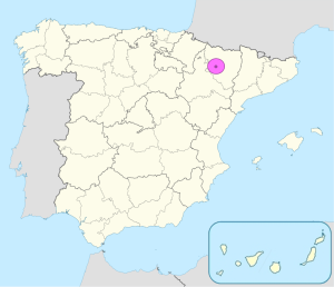 Mapa de ubicación de Huesca en España.