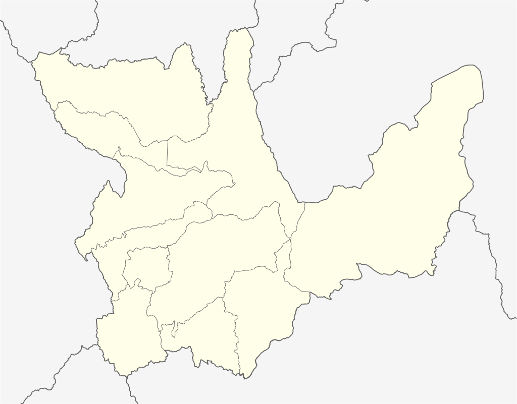 Mapa mudo del departamento de Hu&aacute;nuco.
