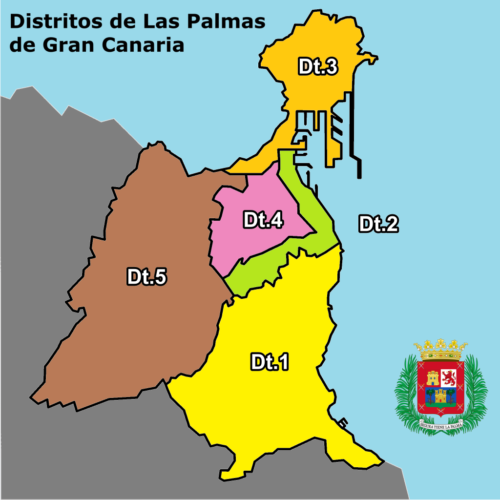 Mapa de los distritos de Las Palmas de Gran Canaria.