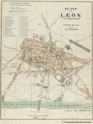 Plano de León y su ensanche 1918