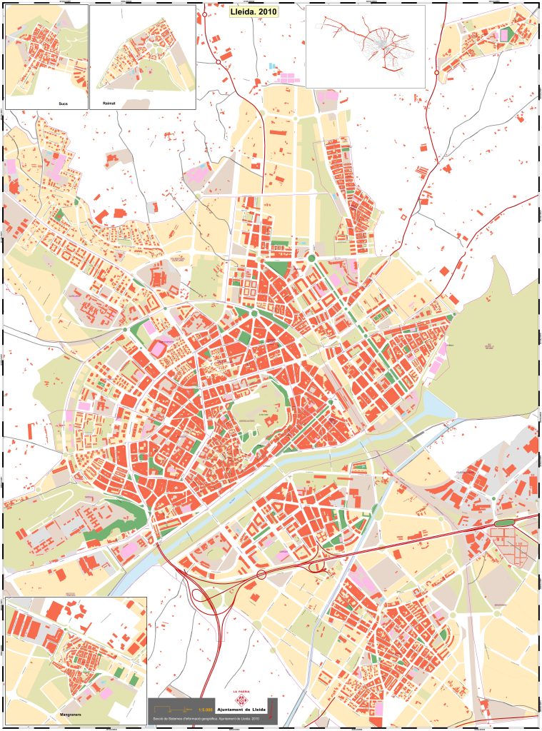 Mapa de la ciudad de Lérida.