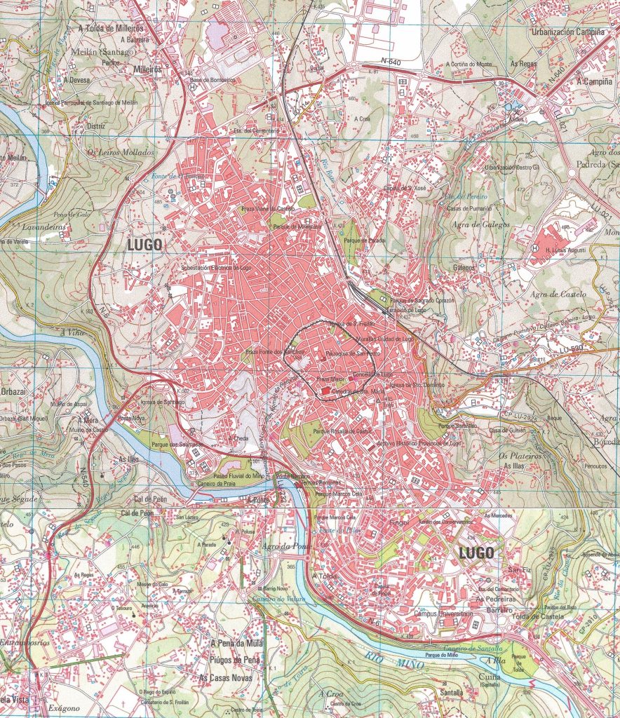 Mapa de la ciudad de Lugo.