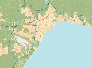 Mapa mudo de Málaga