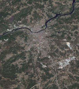 Vista satelital de Orense.