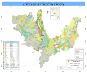 Mapa de suelos del departamento de Huánuco.