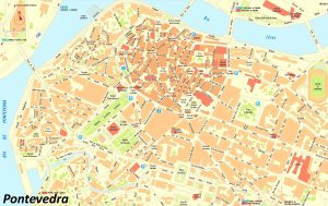 Plano de la ciudad de Pontevedra.
