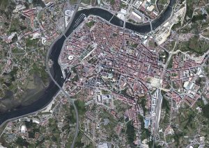 Vista satélite de Pontevedra.