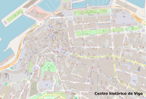 Plano del centro histórico de Vigo