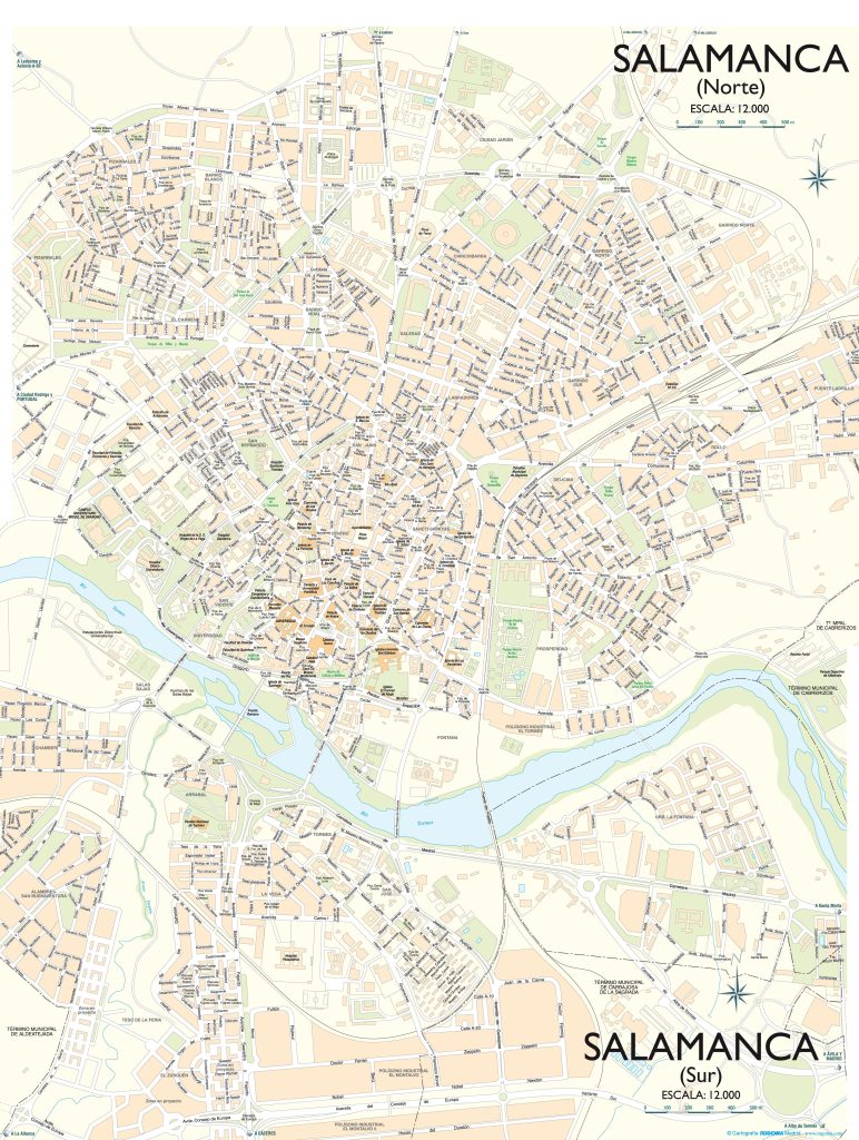 Mapa de la ciudad de Salamanca.