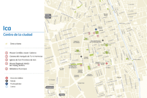 Mapa del centro de la ciudad de Ica.