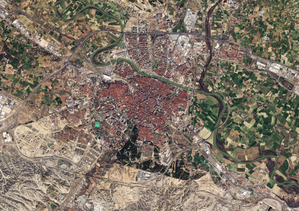 Imagen de satélite de Zaragoza.