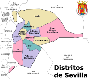 ¿Cuales son los distritos de Sevilla?