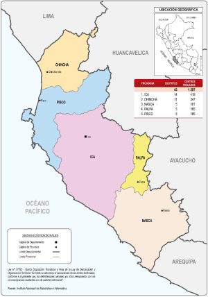 &iquest;Cu&aacute;les son las provincias del departamento de Ica?