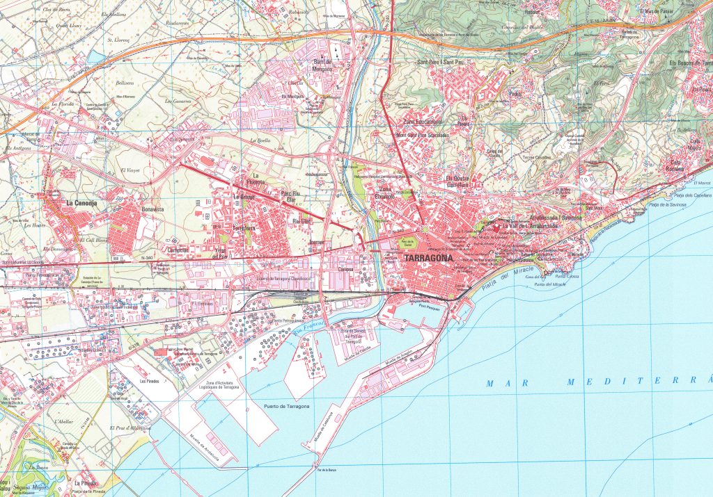 Mapa de la ciudad de Tarragona.