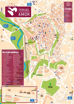 Plano turístico de la ciudad de Teruel