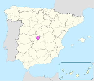 Mapa de ubicación de Toledo en España.