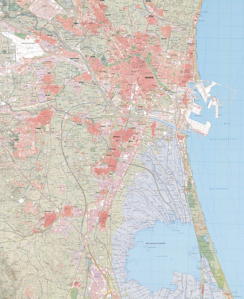 Mapa de la ciudad de Valencia.