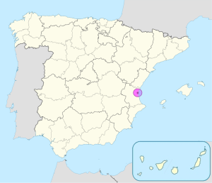 Mapa de ubicación de Valencia en España. Mapa de ubicación de Valencia en España.