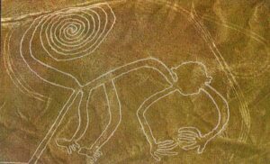 Geoglifo de Nazca en forma de mono.