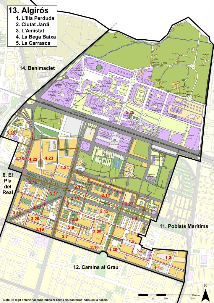 Plano del distrito de Algirós.