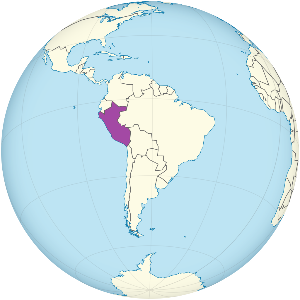 Mapa de ubicaci&oacute;n del Per&uacute;.