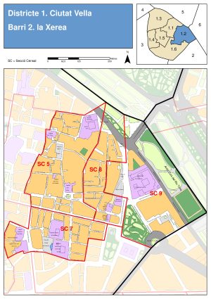 Plano del barrio de la Xerea