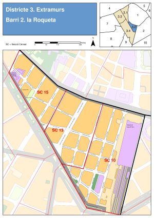 Plano del barrio de La Roqueta