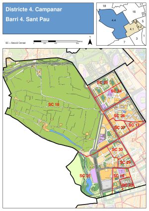 Plano del barrio de Sant Pau