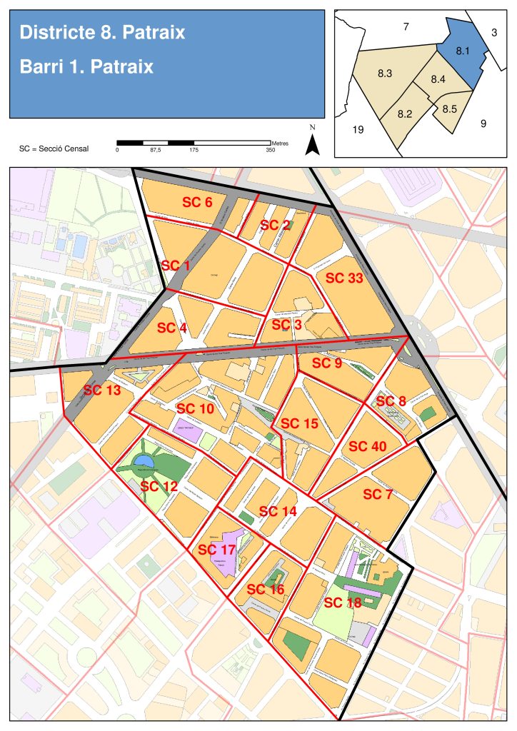 Plano del barrio de Patraix.