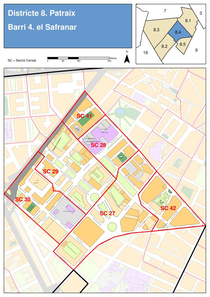 Plano del barrio de Safranar.