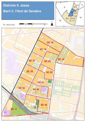 Plano del barrio de L’Hort de Senabre