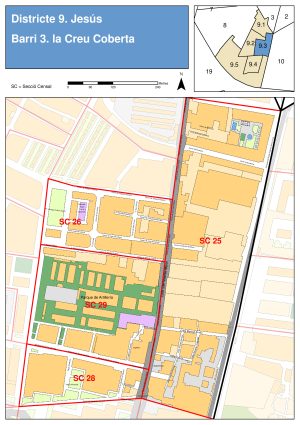 Plano del barrio de La Cruz Cubierta