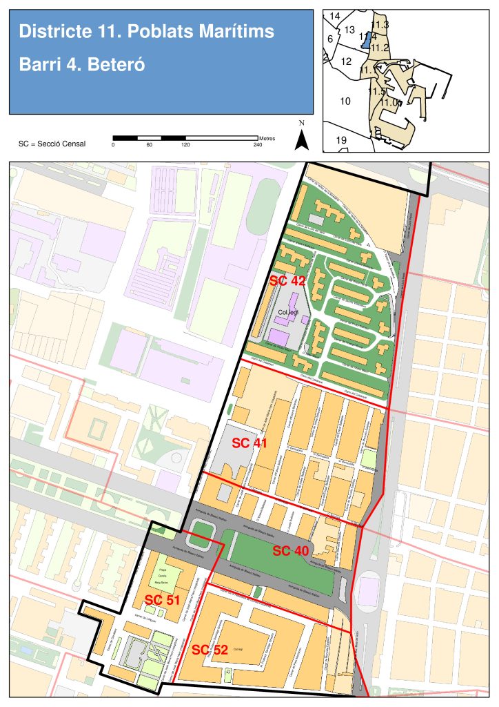 Plano del barrio de Beteró.