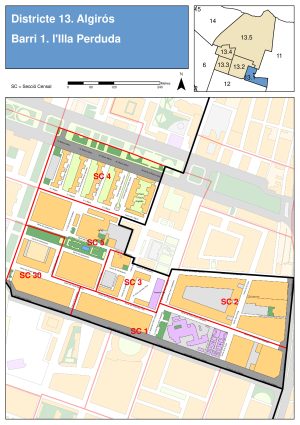 Plano del barrio de L’Illa Perduda