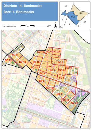 Plano del barrio de Benimaclet