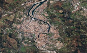 Vista satelital de Bilbao, España. 13 de marzo de 2018.