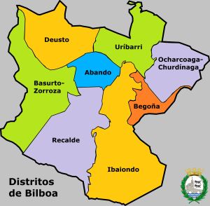 ¿Cuáles son los distritos de Bilbao?