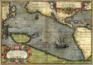 Mapa ¨Maris Pacifici¨ de Abraham Ortelius de 1589.
