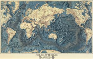 Mapa de los fondos oceánicos.