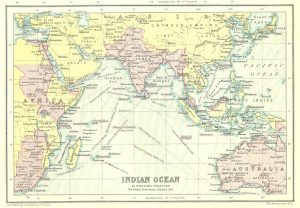 Mapa del Océano Índico de 1912.