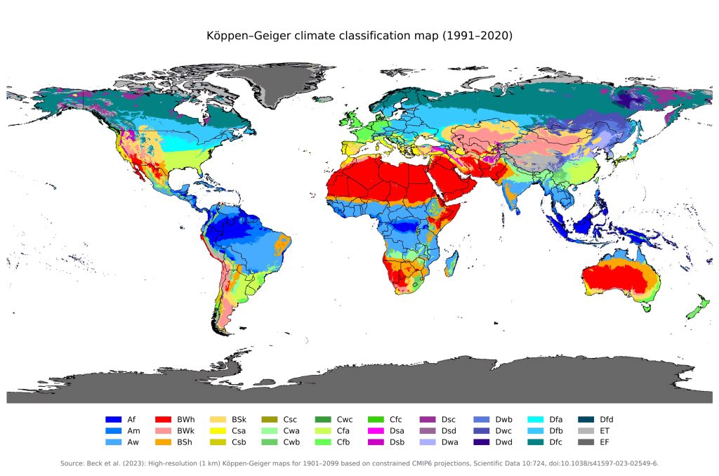 Mapa clim&aacute;tico mundial.