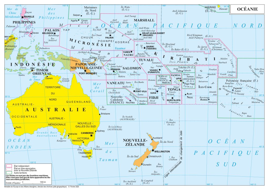 Mapa de Oceanía.