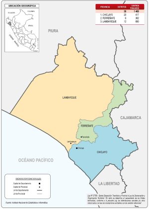 &iquest;Cu&aacute;les son las provincias del departamento de Lambayeque?