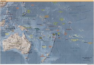 Mapa físico de Oceanía
