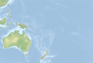 Mapa físico en blanco de Oceanía.