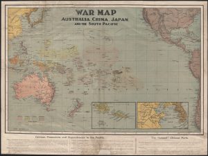 Mapa de guerra: Australia, China, Japón, Pacífico Sur 1914