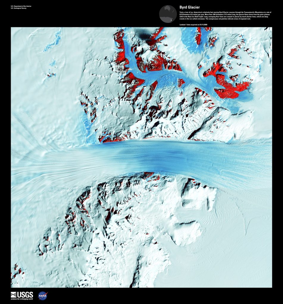 Glaciar Byrd en la Antártida.
