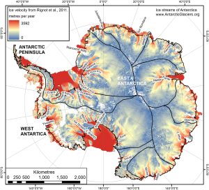 Corrientes de hielo de la Antártida