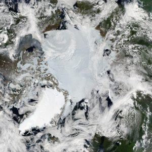 Mosaico de imágenes satelitales del Ártico